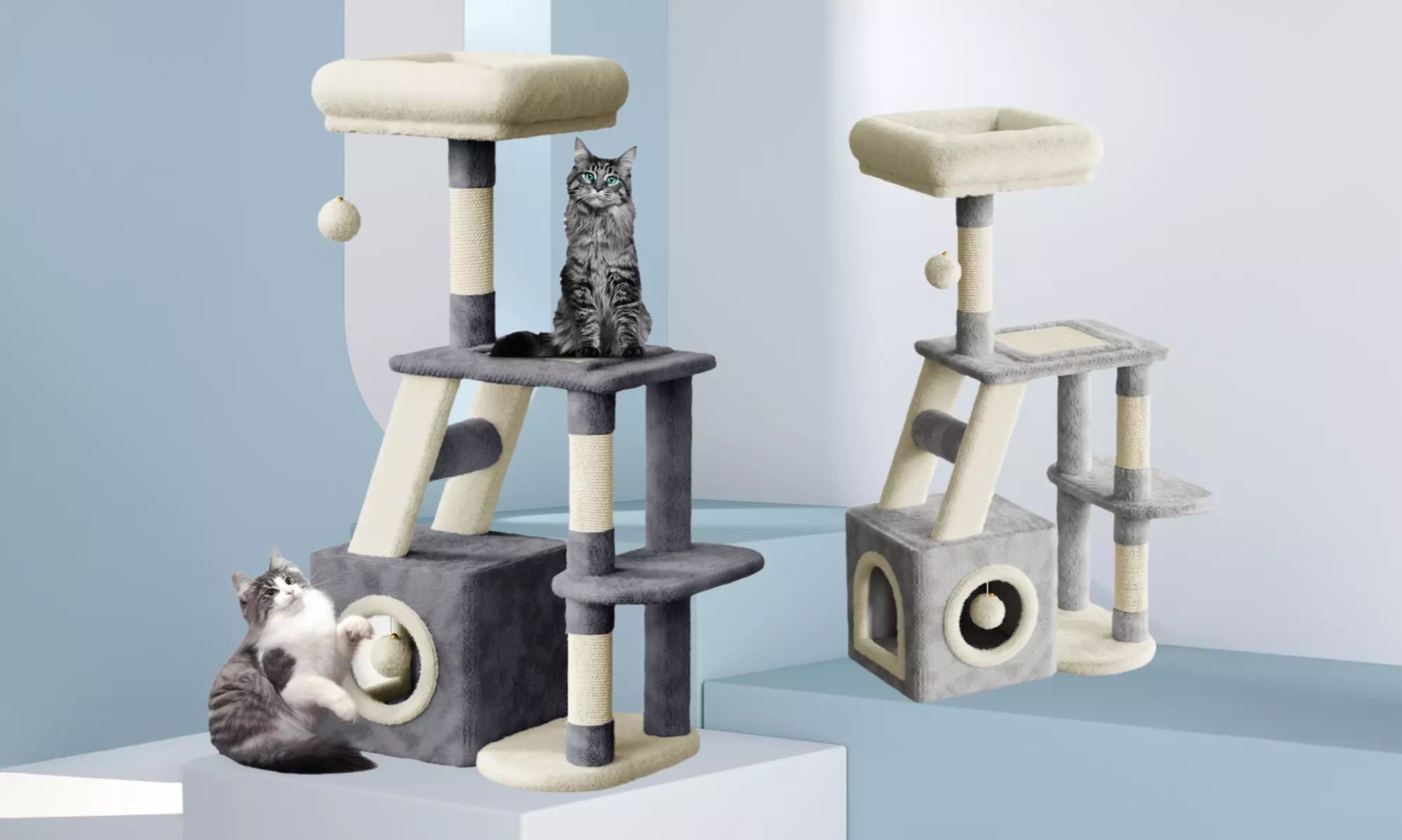 Arbre à chat à plusieurs niveaux, coloris au choix - Primary Image