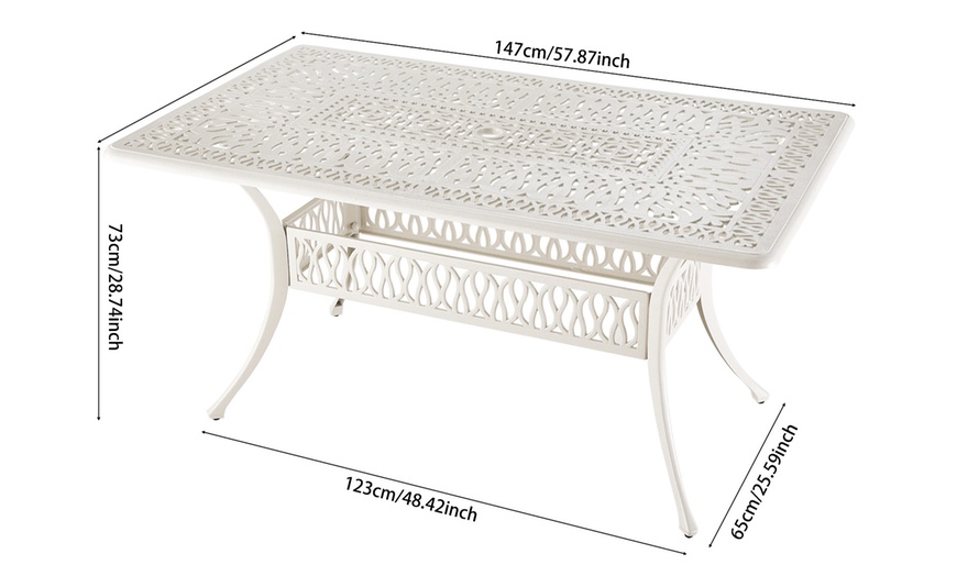 Image 38: Garden Outdoor Cast Aluminum Vintage Bistro Table 