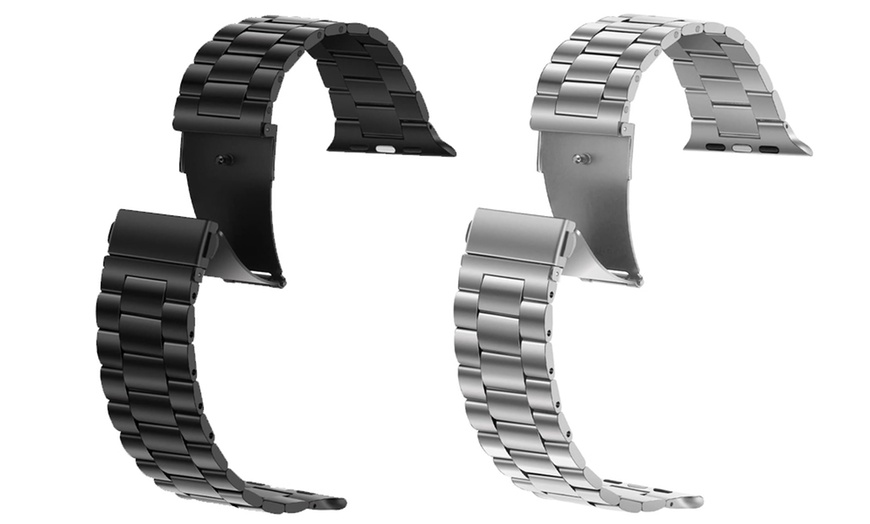 Image 5: 2er-Set Edelstahl-Ersatz-Armbänder für Apple Watch