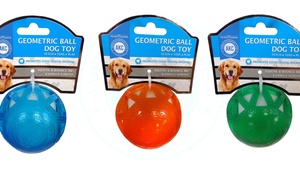AKC Squeaky Geo Dental Ball Toys for Dogs (3-Pack)