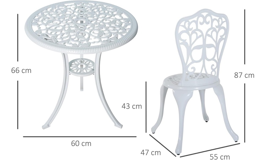 Image 7: Outsunny 3 Piece Garden Bistro Set
