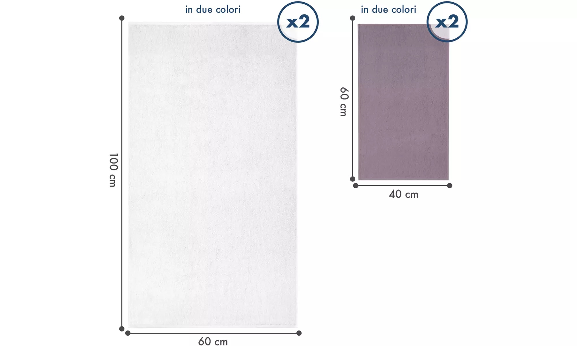 Set di 4 asciugamani da bagno in cotone