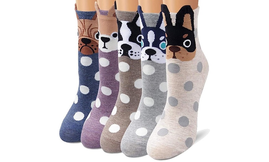 Image 6: Pack de cinco pares de calcetines de animales