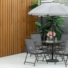 Image 1: Outsunny Six Piece Garden Dining Set; 4 Chairs, Table and Umbrella
