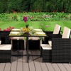 Image 3: 9 or 11 Piece High Back Rattan-Effect Cube Dining Set