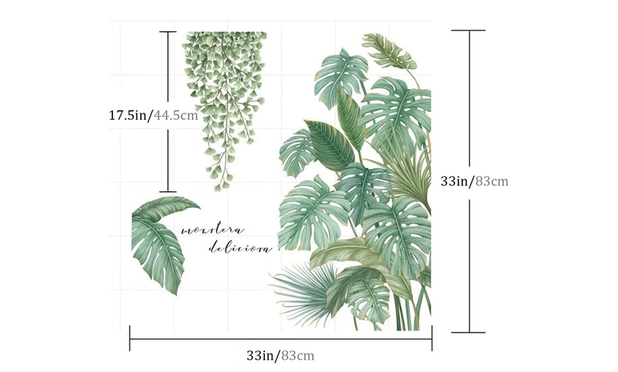 Image 4: Autocollants muraux en forme de plantes tropicales