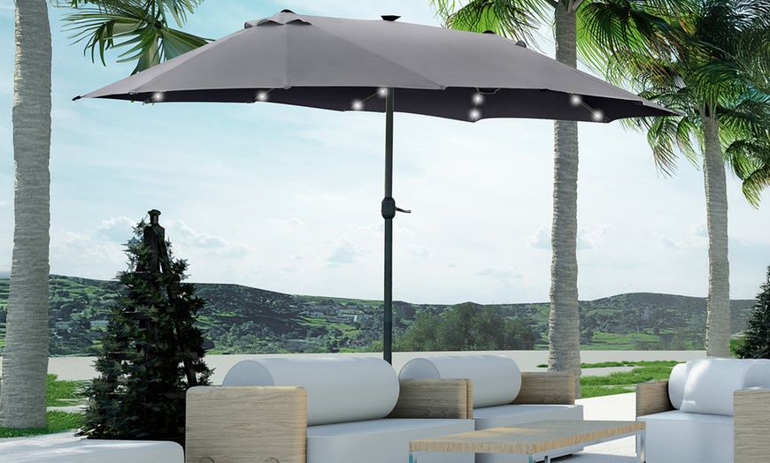 Image 10: Outsunny 4.4m Double-Sided Sun Umbrella Garden Parasol