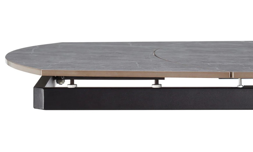 Image 9: DS Living Arden Ceramic Expandable Dining Room Table 