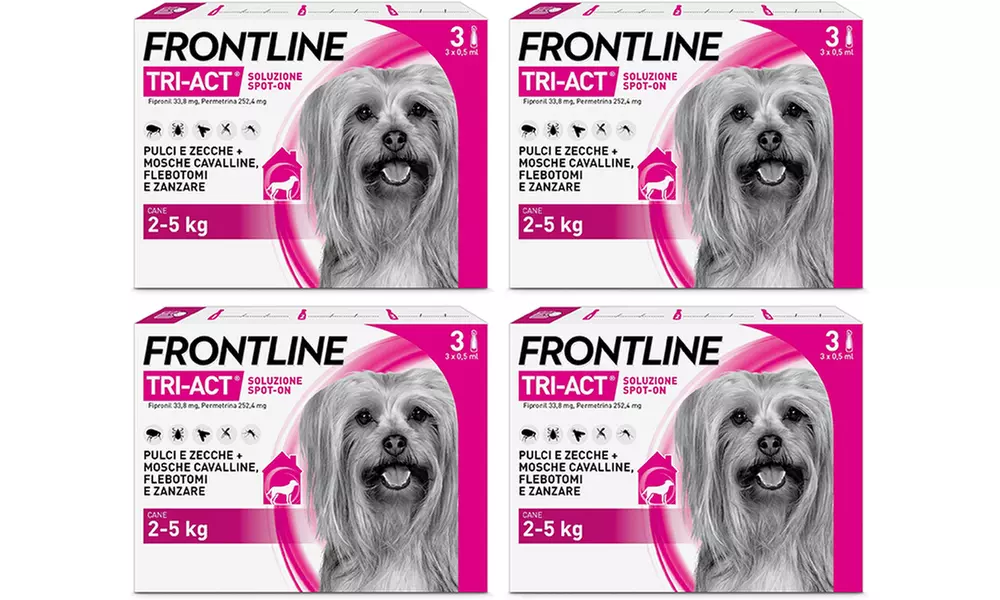 Fino a 12 pipette Frontline Tri-Act® Spot-on per cani