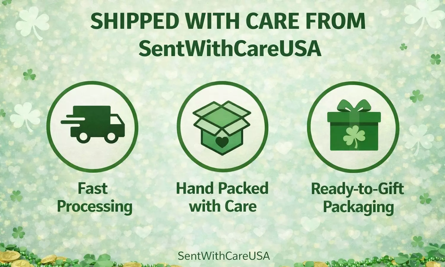 St Patricks Day Gift Box - Green Candy & Snack Box w/ Leprechaun Toy Gift for Kids