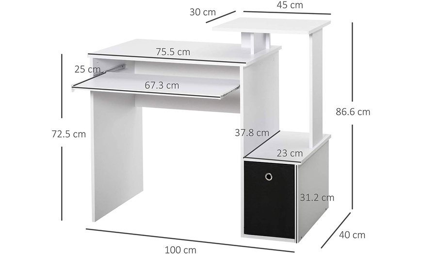 Image 11: HomCom Office Desk