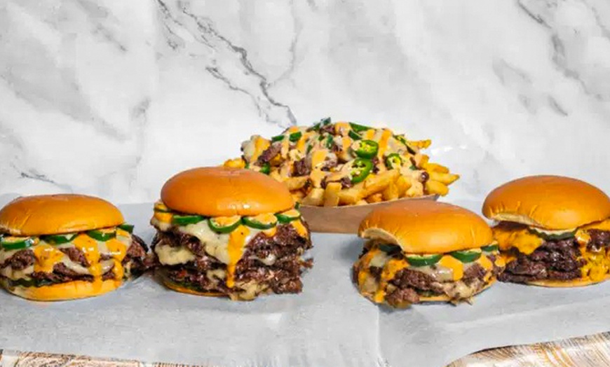 Image 1: Smash Burgers with Drinks in Single, Double, Triple, or 4 Stack Tower