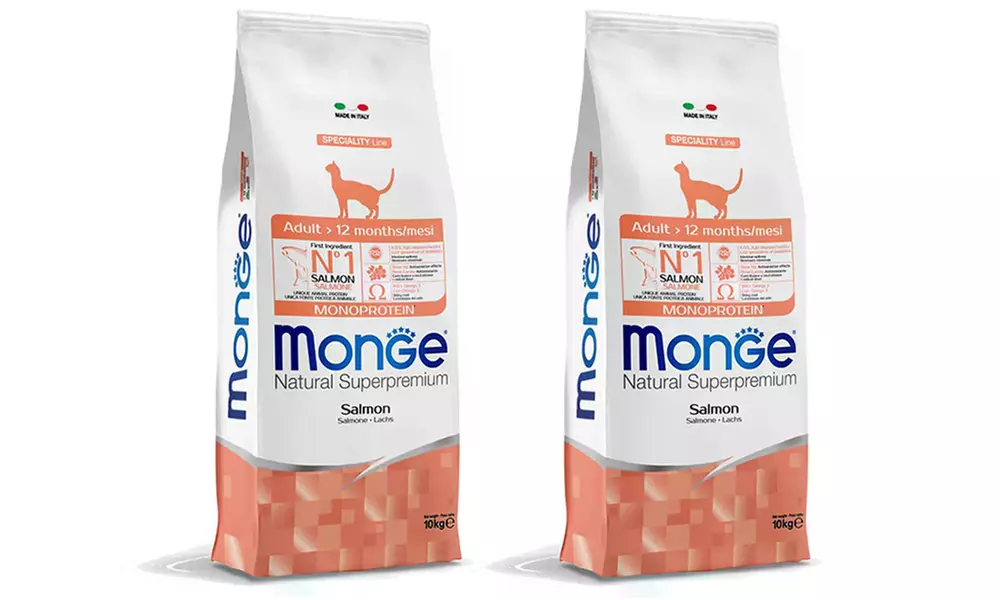 1 o 2 confezioni da 10 kg di cibo per gatti Monge Natural