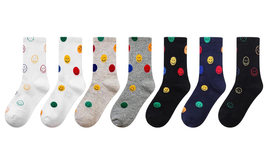 Image 7: 5 or 10 Pairs of Smiley Socks for Women