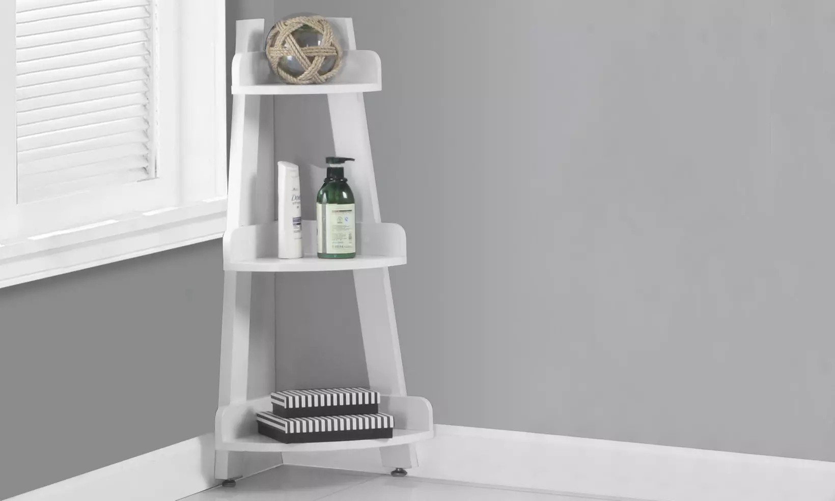Round-Corner Bath Étagère Shelves - Primary Image