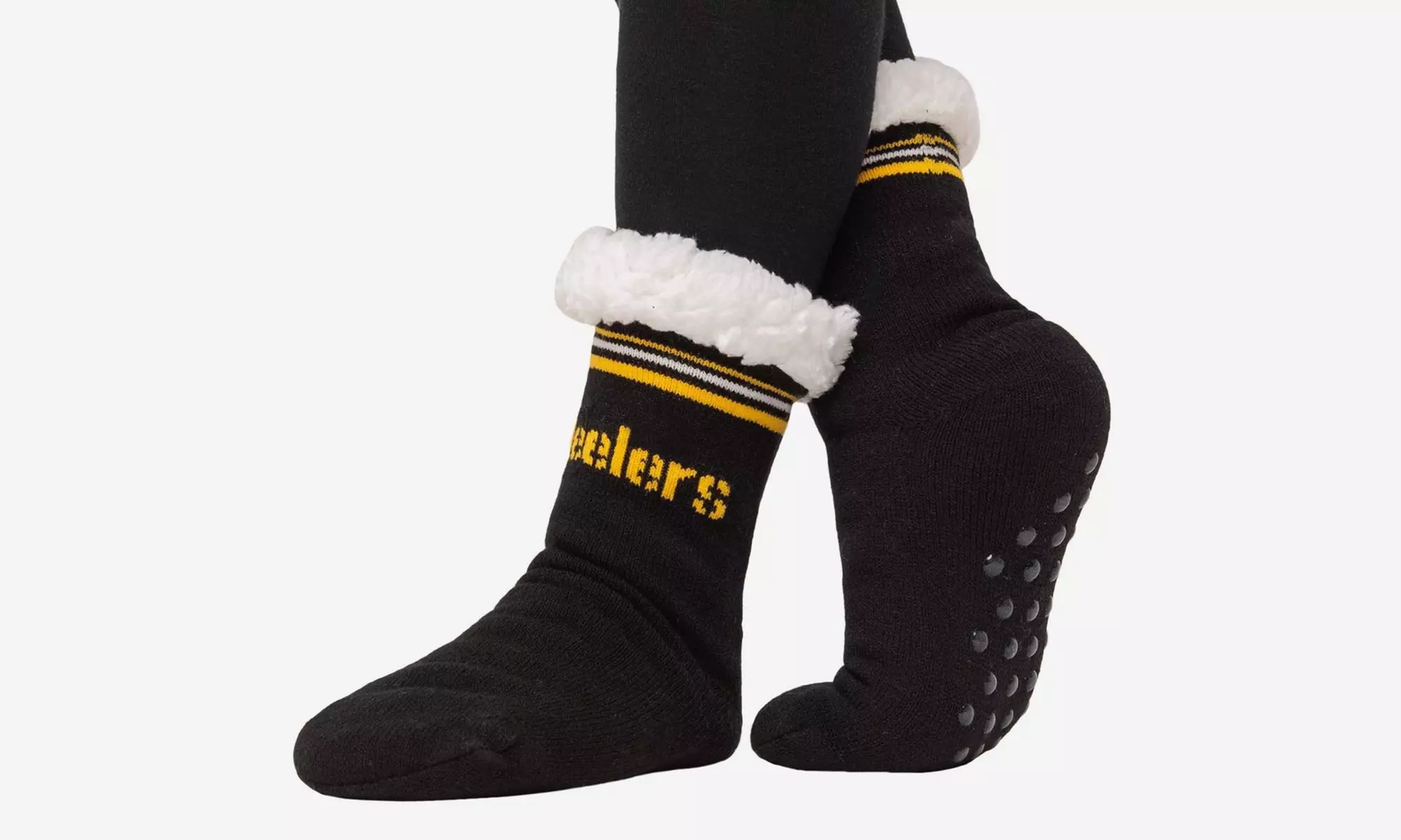 Forever Collectibles Women's NFL Footy Sherpa Sock Slippers