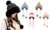 Women Winter Warm Faux Fur Knit Pom Pom Hat Beanie Bobble Ski Fleece Lined
