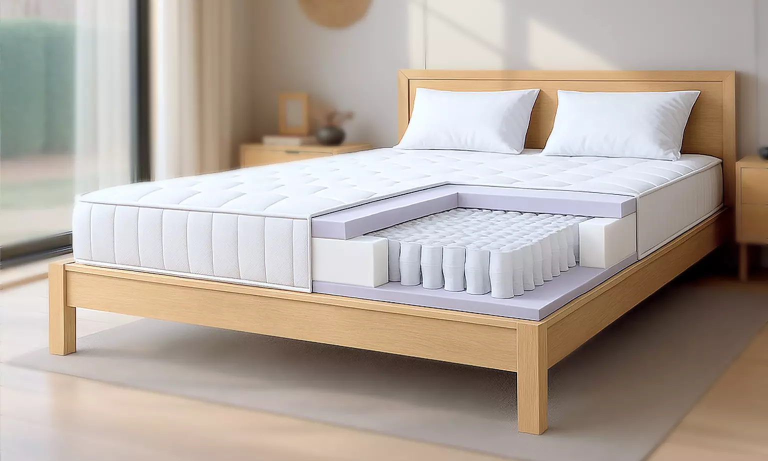 Taschenfederkern- und Memory-Schaum-Matratze