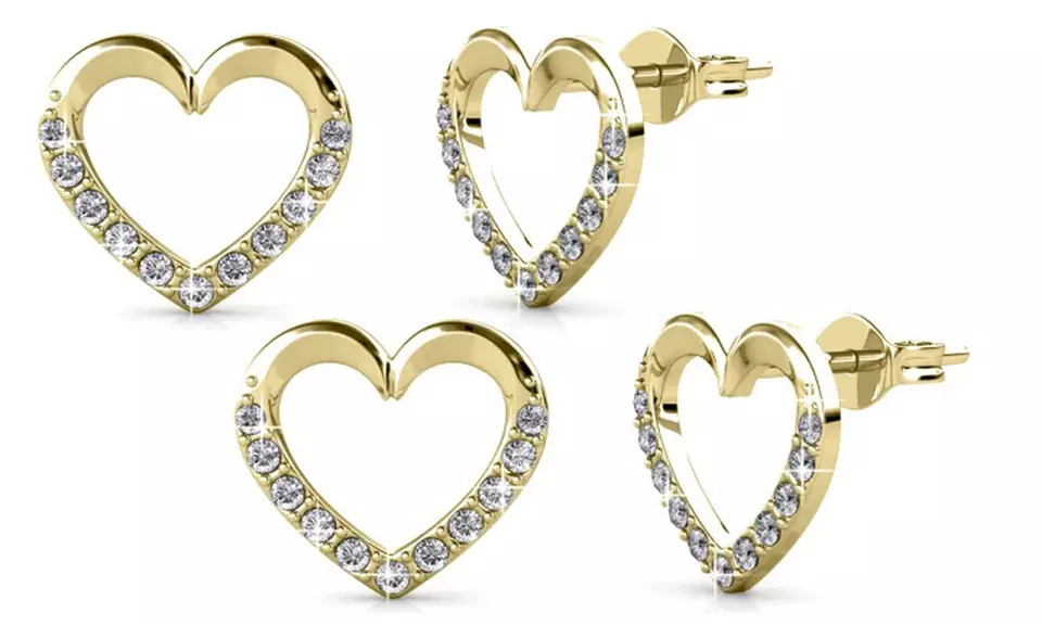 1, 2 of 3 paar oorbellen in hart-vorm