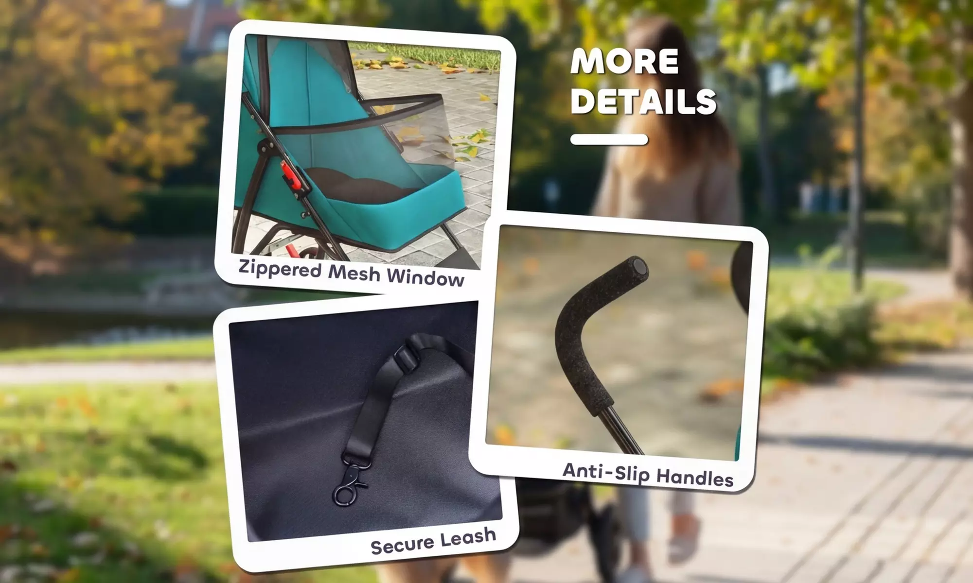 PawHut Foldable Pet Stroller with Canopy