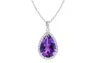 Sterling Silver Genuine Gemstone 4.00CT Pear Cut Necklace 4 Options - Second Medium