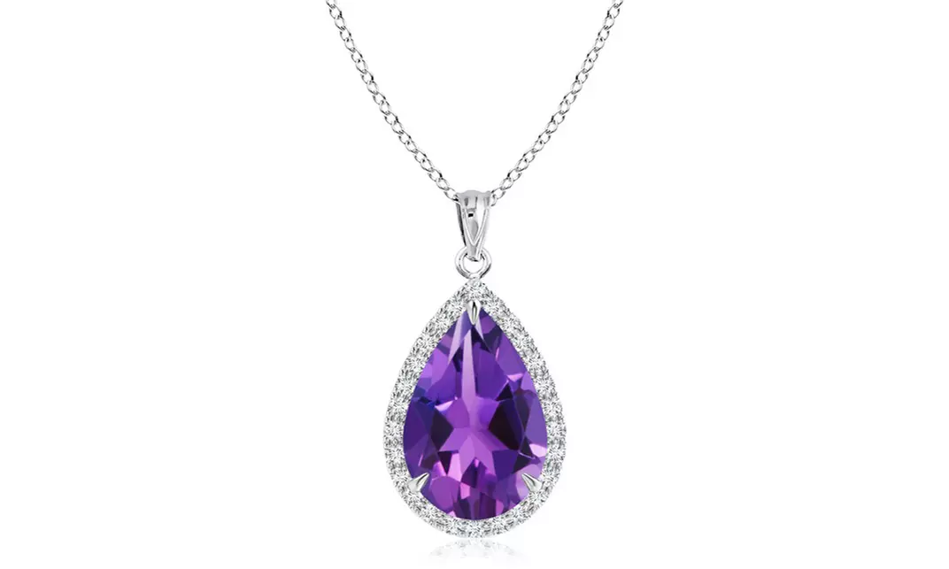 Sterling Silver Genuine Gemstone 4.00CT Pear Cut Necklace 4 Options