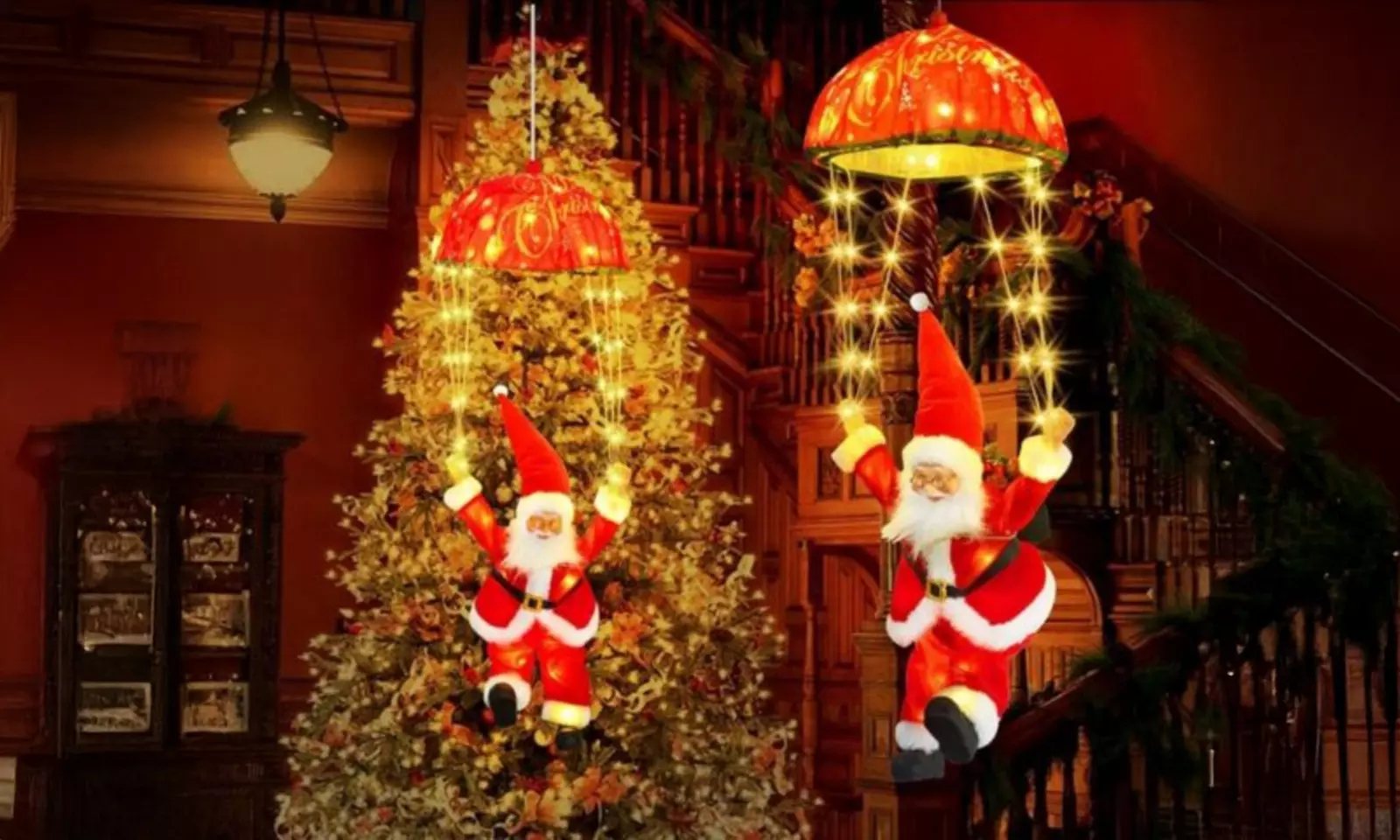 Santa Claus Christmas Parachute Lights - Primary Image