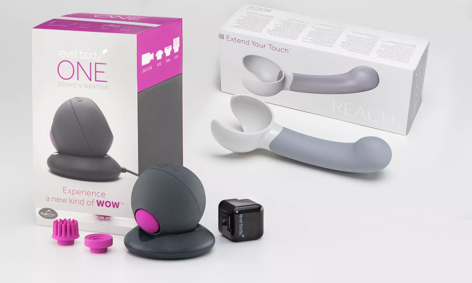 Revel Body One Sonic Vibrator and Reach Bundle - Second Medium