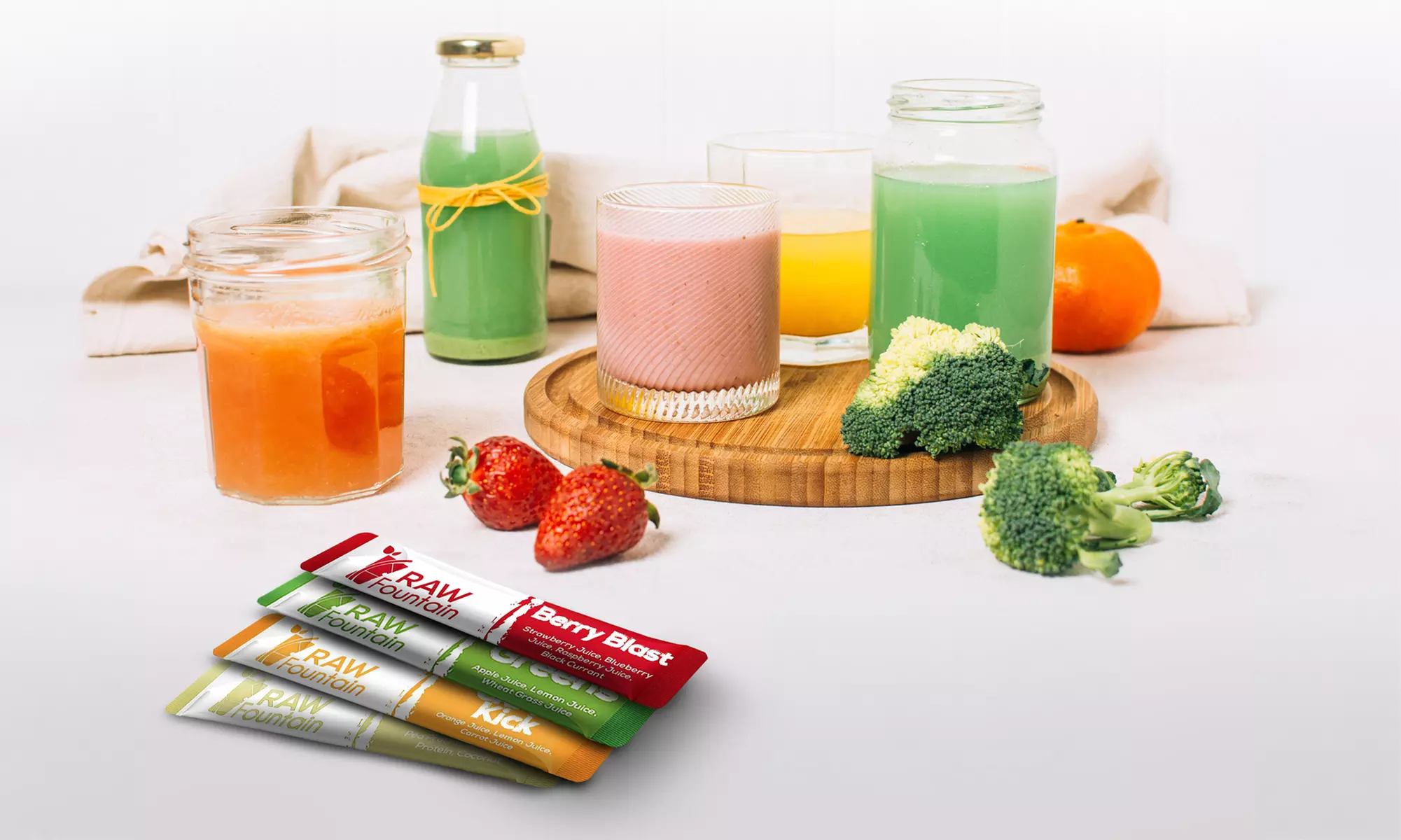 Raw Fountain - 3 Day Juice Cleanse Detox 24 Powder Packets - Weight Loss Program