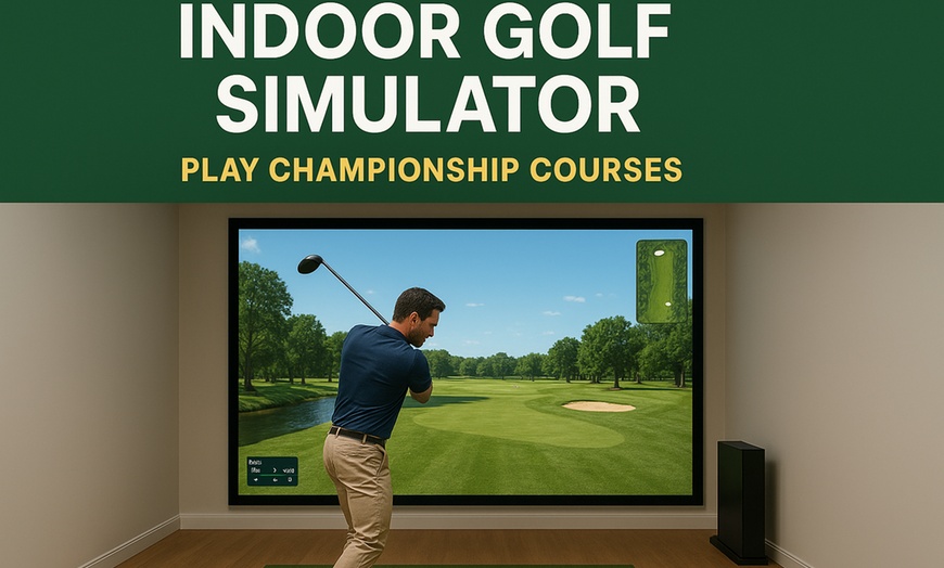Image 1: One- or Two-Hour Indoor Golf Simulator Hire for Two to Four Players