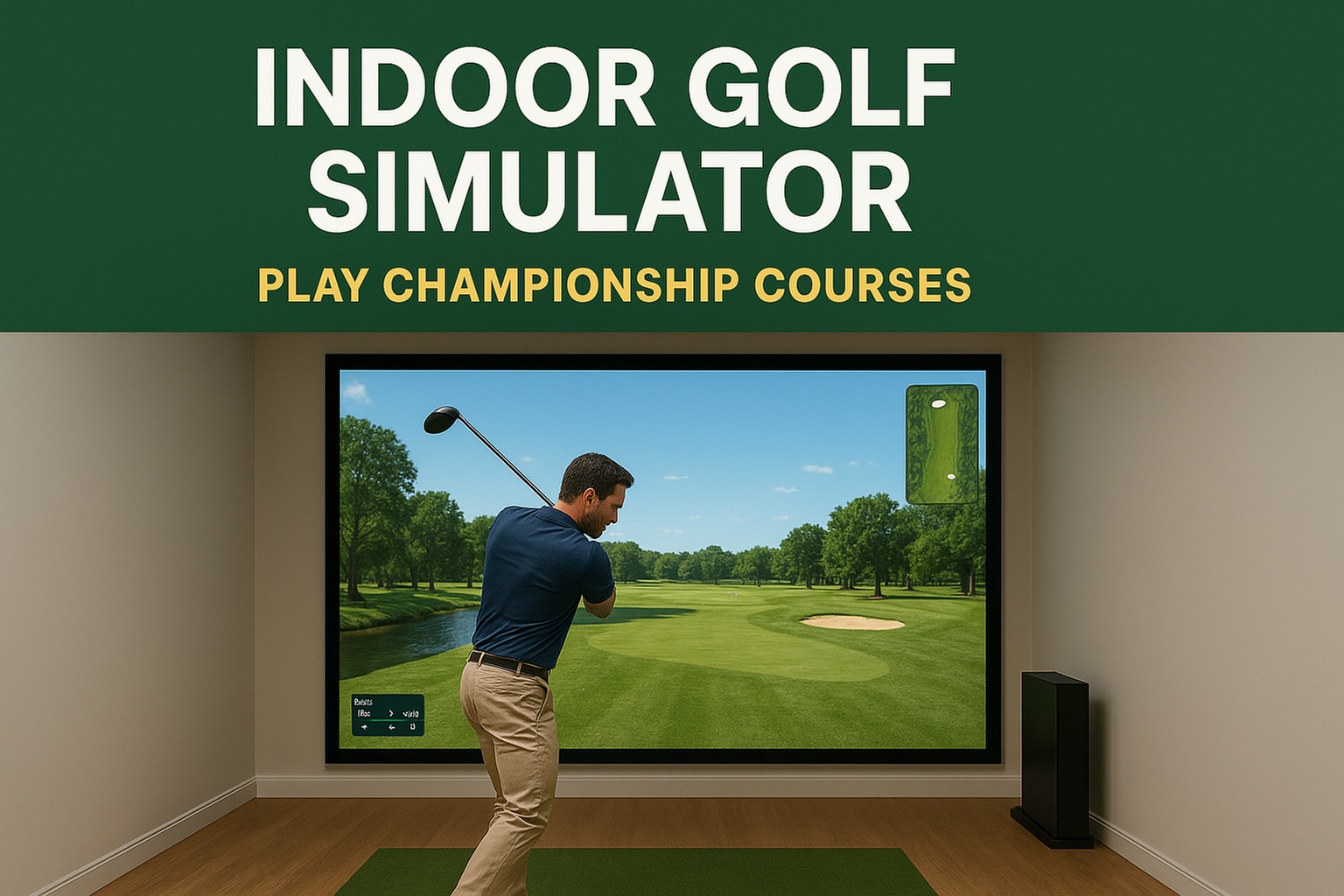 One- or Two-Hour Indoor Golf Simulator Hire for Two to Four Players
