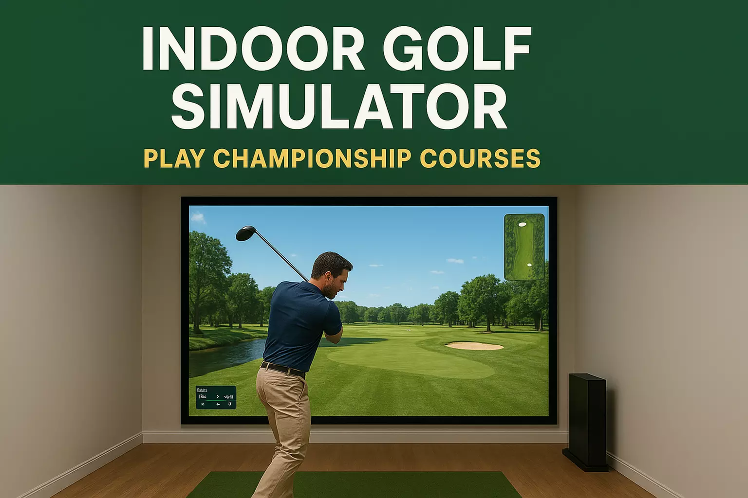 One- or Two-Hour Indoor Golf Simulator Hire for Two to Four Players