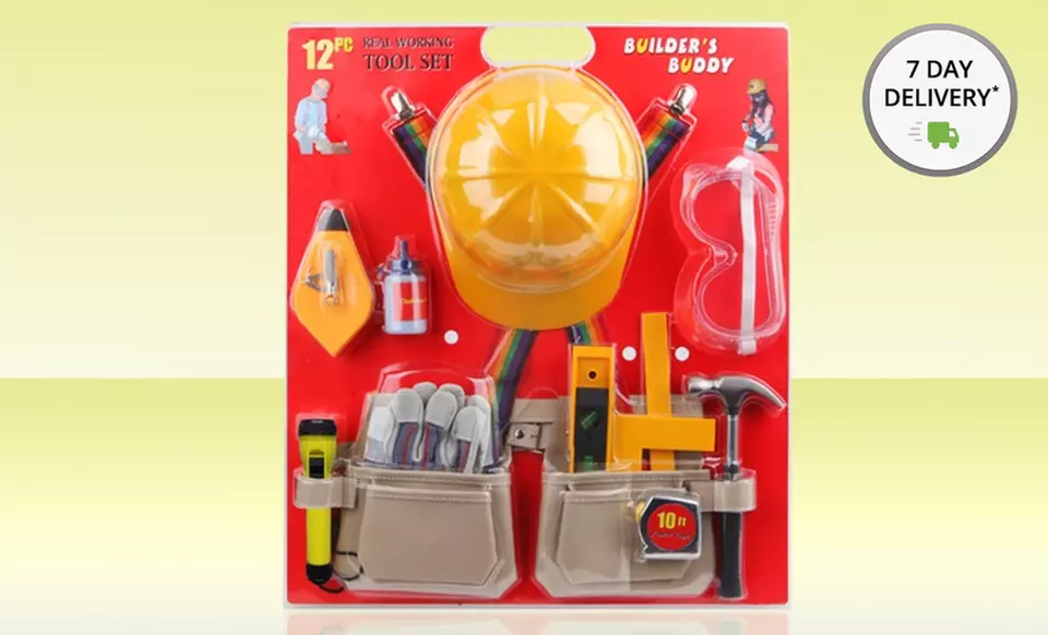 Sainty 12-Piece Kids' Real Working Tool Set. Free Returns. - Primary Image