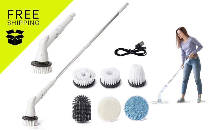 Image 1: 6-in-1 Electric Spin Scrubber