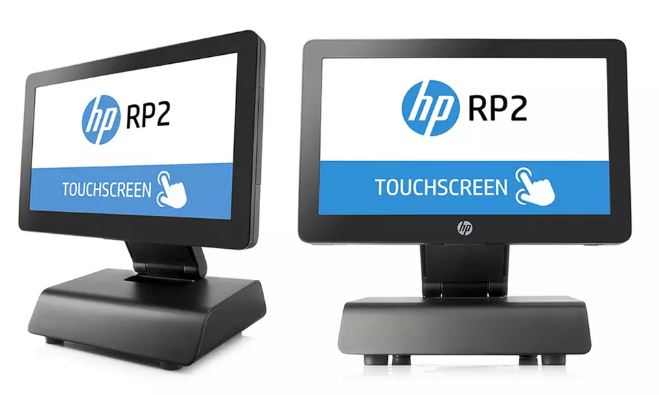 HP RP2 Retail System with 14" Touchscreen, 2GHz Intel Celeron Quad-Core Processor, 4GB RAM, and 128GB SSD - Primary Image