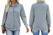 Elings Women Quilted Zip Up Pockets Lightweight Sweatshirt Jacket (S-XL) - Second Medium