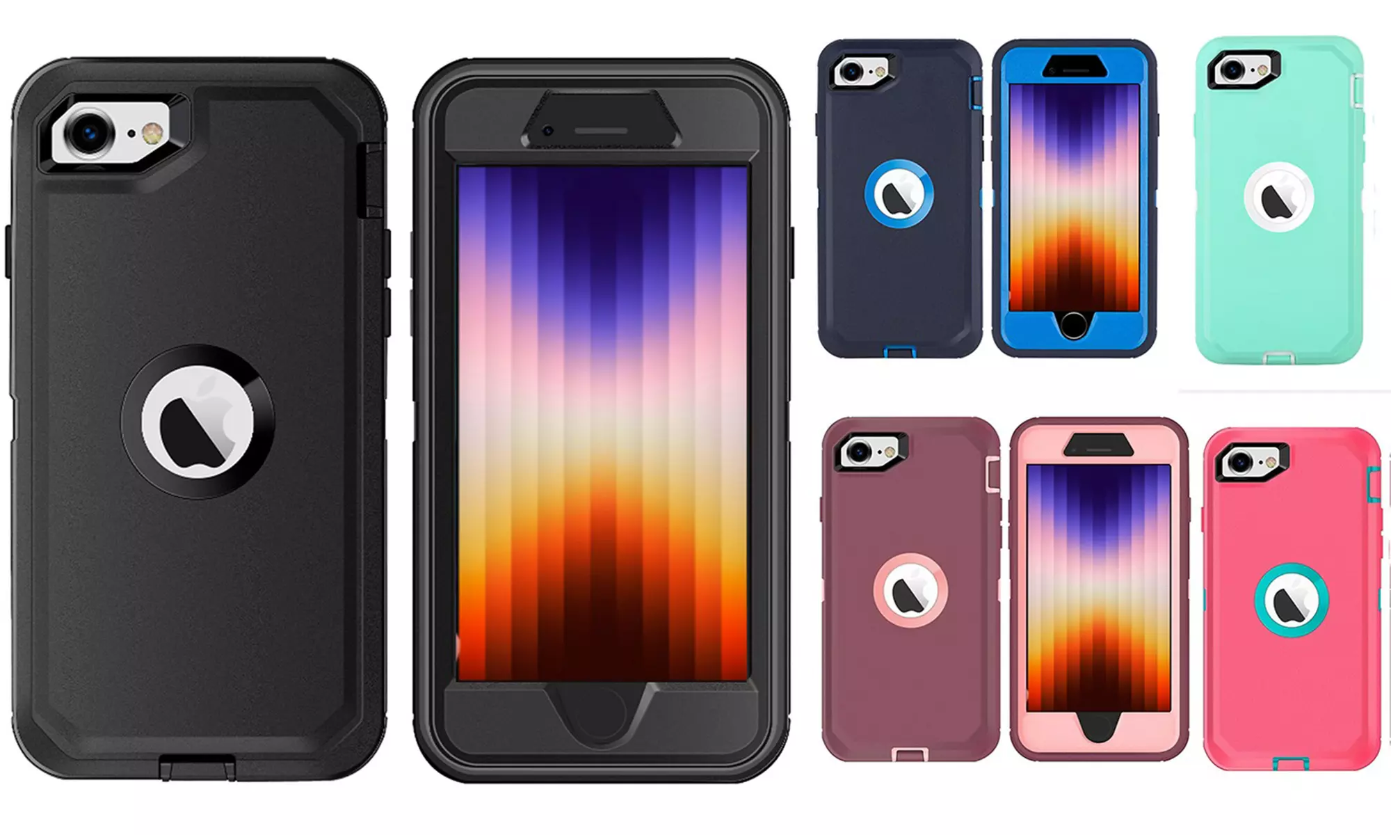 Case For iPhone SE 3rd Gen 2022 Shockproof Heavy Duty Built-in Screen Protector