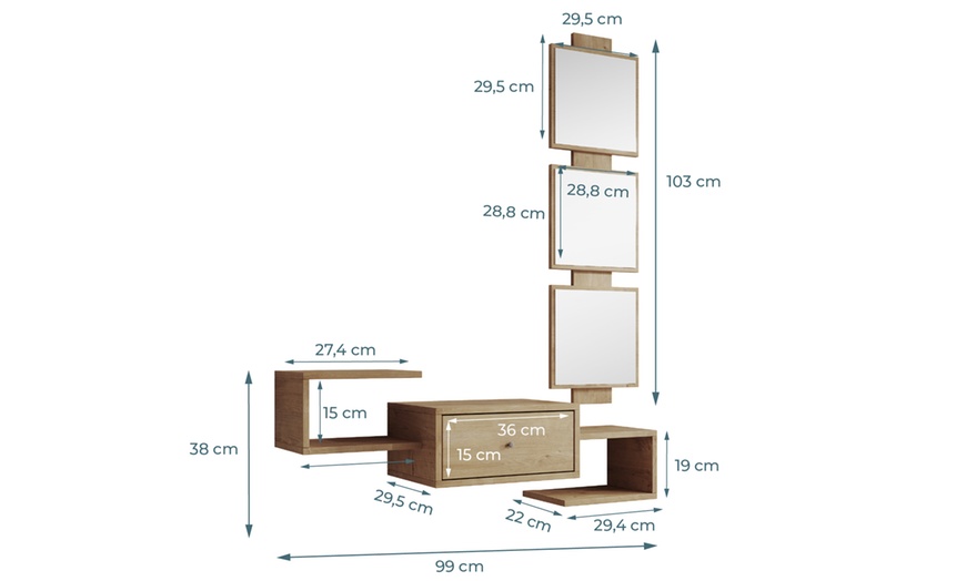 Image 14: Meuble d'entrée "Neo" avec tiroir et miroir