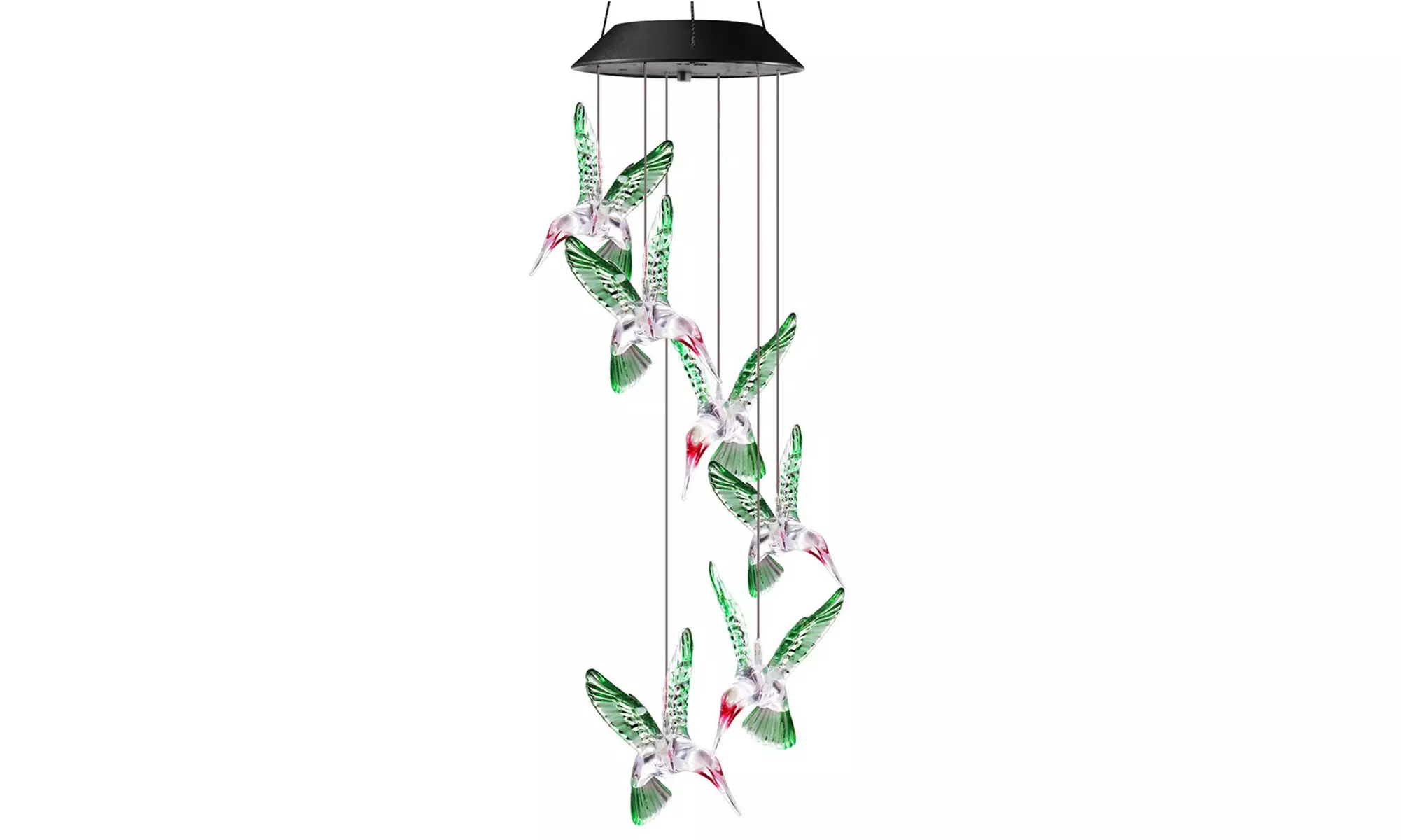 Hummingbird Solar Light Wind Chime - LED Changing Multi Color Decorative Lights