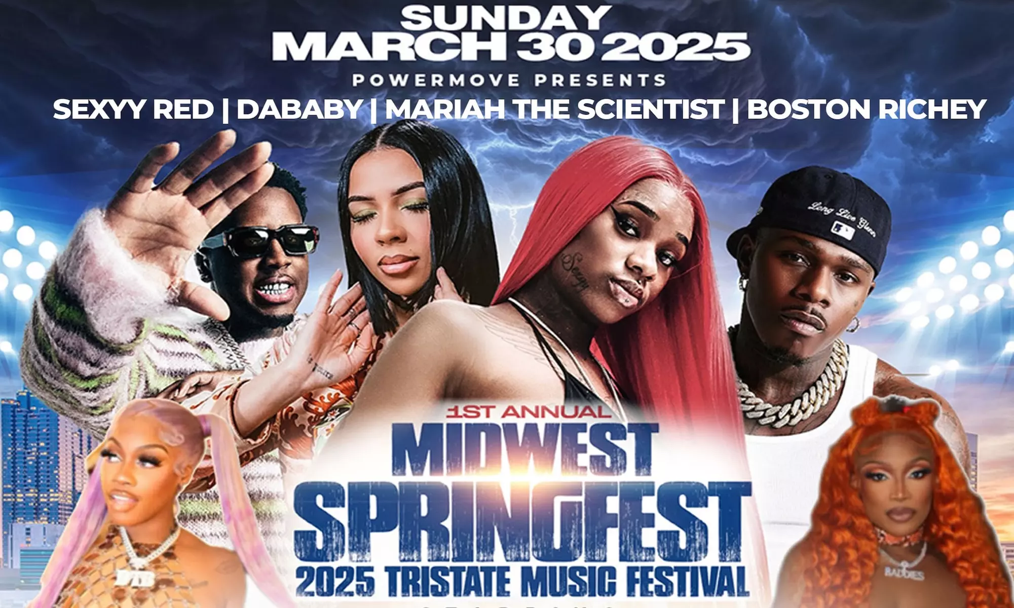 Midwest Springfest W/ Sexyy Red, DaBaby, Mariah The Scientist, and Boston Richey on Mar 30 at 7 PM - Primary Image