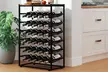 Levede 30 Bottle Industrial Wine Rack with Wooden Top Shelf - Image 3