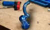 Teal Long Neck Sherlock Handblown Glass Bubbler