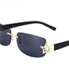 Image 8: Metal Five-pointed Star Fashionable Oval Sunglass