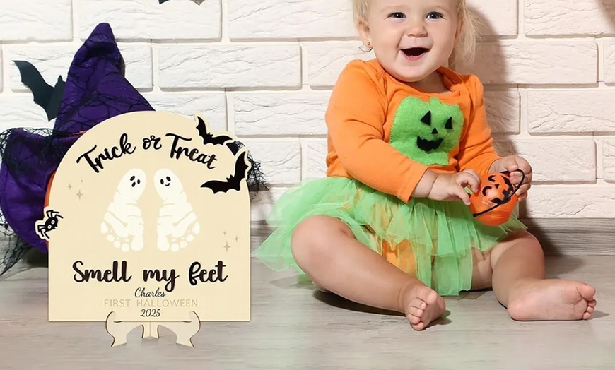 Image 3: Personalisierbares Familien-Schild im Halloween-Design
