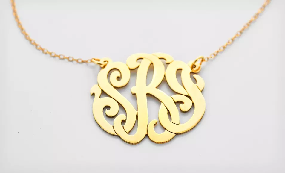 Handmade Gold-Plated or Sterling Silver Monogram Necklaces from Monogram Online (Up to 62% Off). Free Shipping. - Second Medium