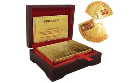 1 o 2 Set carte da gioco placcate oro 24 ct