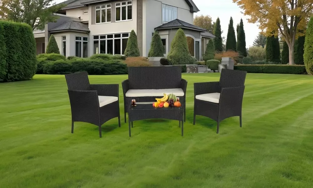 Four Seater Outdoor Garden Rattan Furniture Set