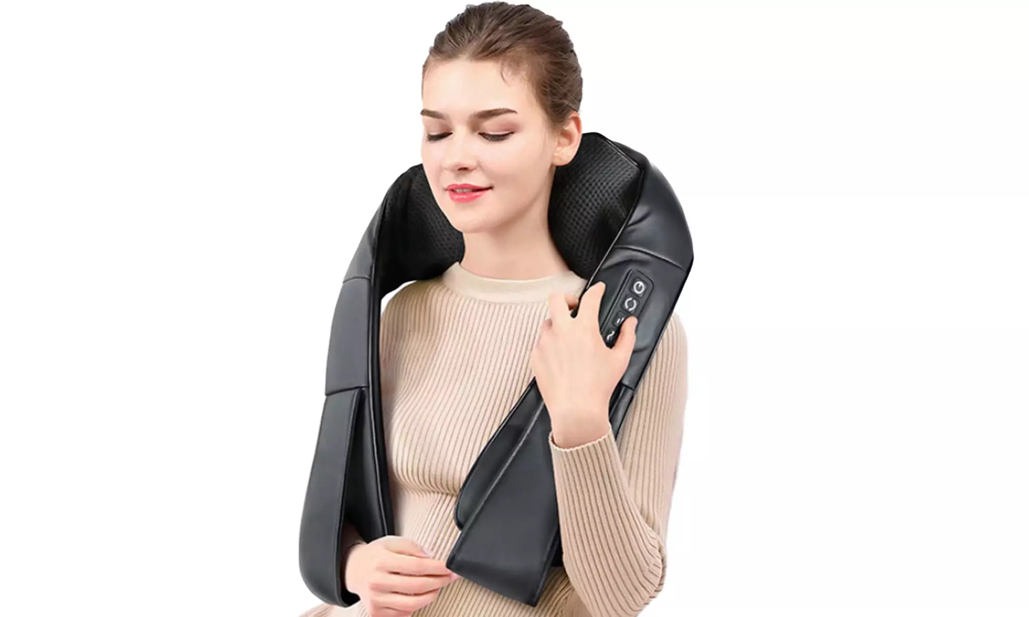 Shiatsu Neck & Shoulder Massager Deep Kneading Massage Pillow with Heat