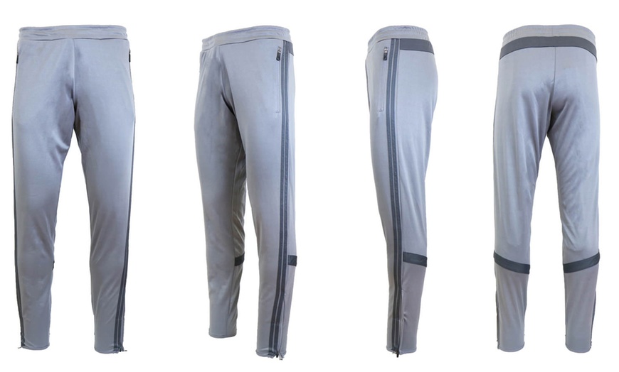 Image 6: Galaxy by Harvic Men's Slim-Fit Moisture-Wicking Striped Jogger Pants