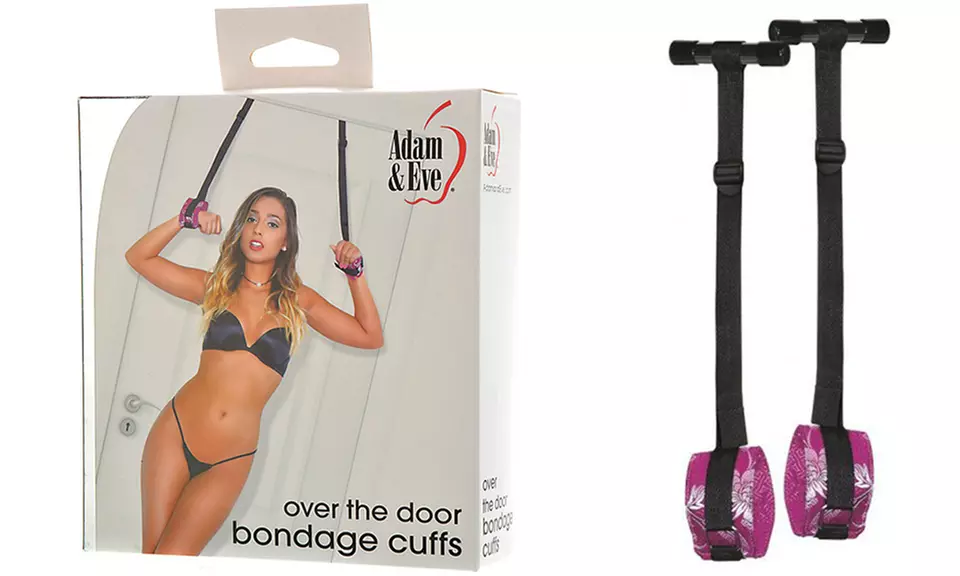 Adam and Eve Over the Door Bondage Cuffs - Primary Image